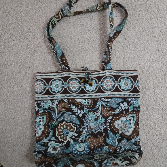 Vera Bradley Handbags - Vera Bradley Floral Tote in Blue and Brown